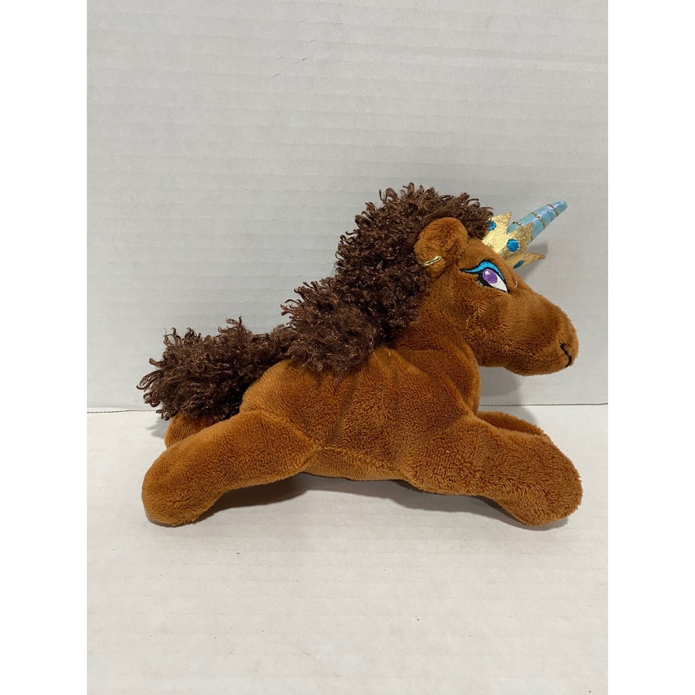 Afro Unicorn Horse Plush Stuffed Toy Animal 15 In Princess Crown Earrings